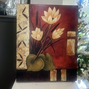 Floral Canvas Print Wall Art Earthtones